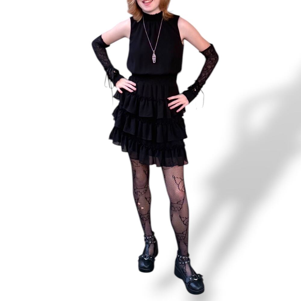 1.STATE Smock Neck Sleeveless Fit & Flare Dress Nordstrom LBD EUC